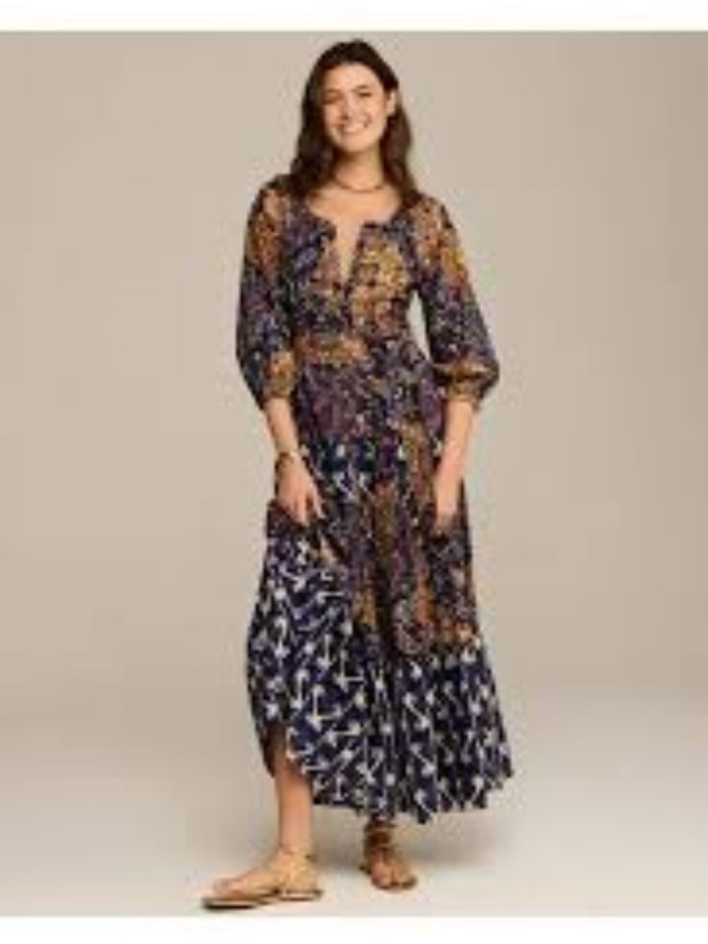Figue Johanna summer maxi peasant dress XS